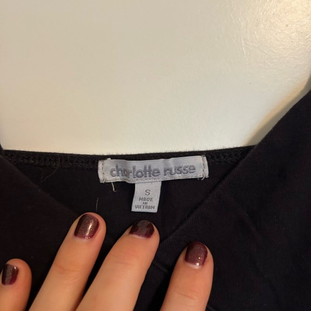 Black Crop Top with cut outs - Picture 3 of 5